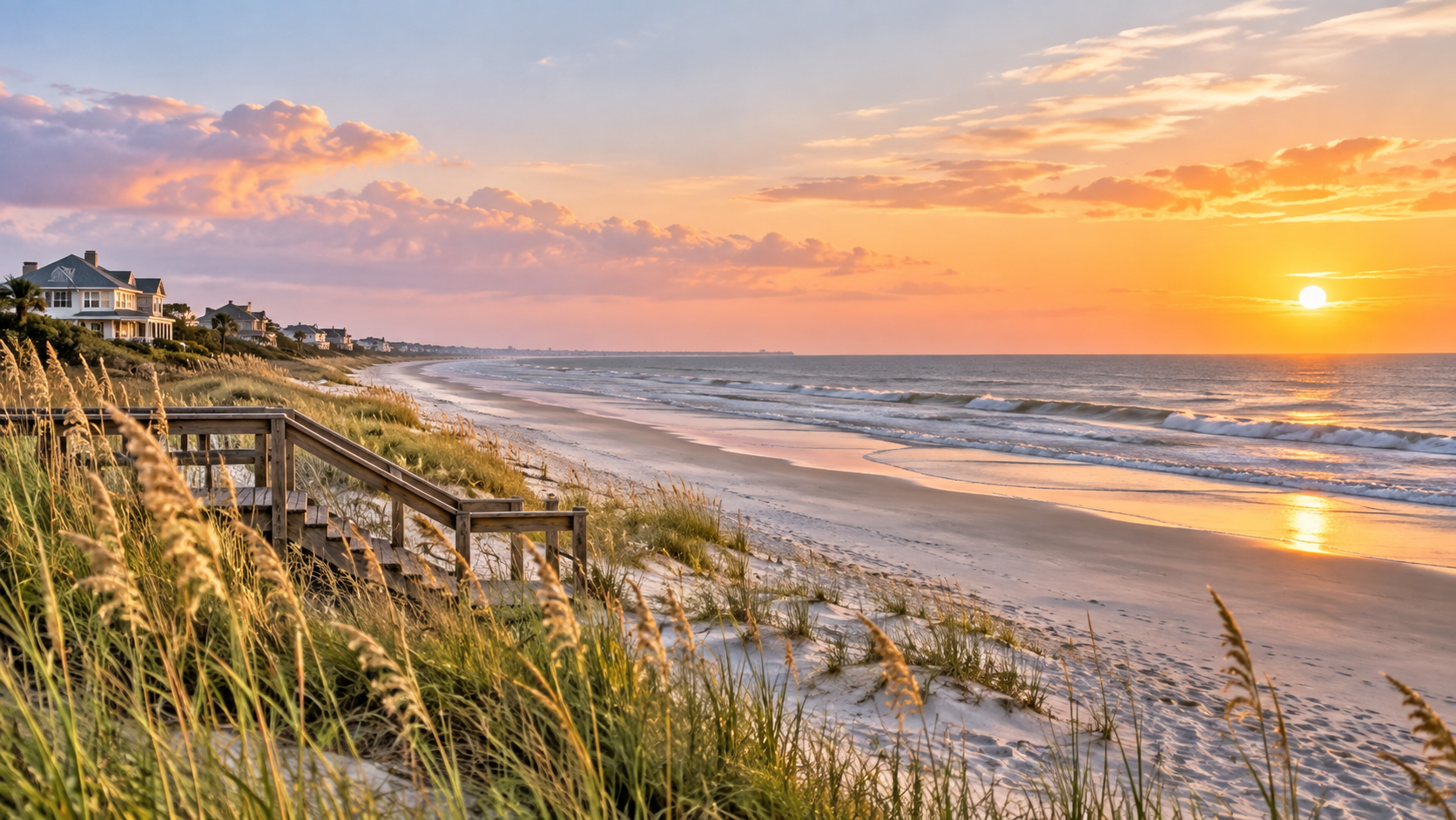 Charleston area coastal beach at sunrise